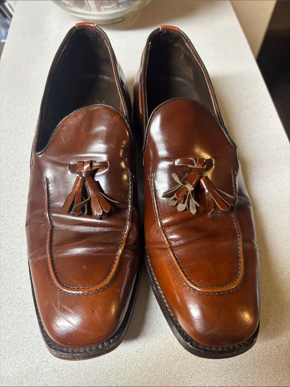 VINTAGE NETTLETON MENS TASSLE LOAFER IN DRK BROWN SIZE 8.5D-used